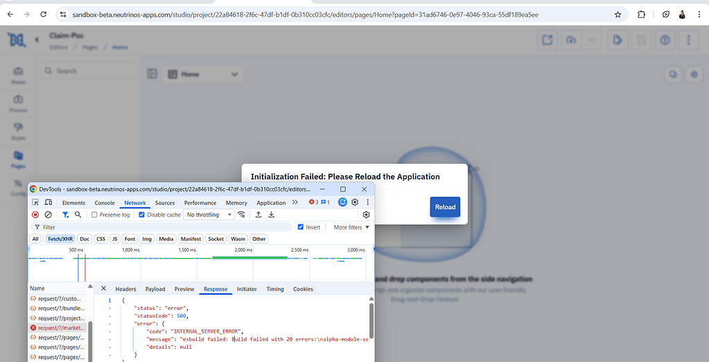 Initialization Failed Error While Loading Page - Support Request ...