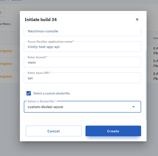 Azure DevOps build with custom dockerfile
