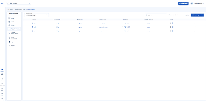 My Assets section