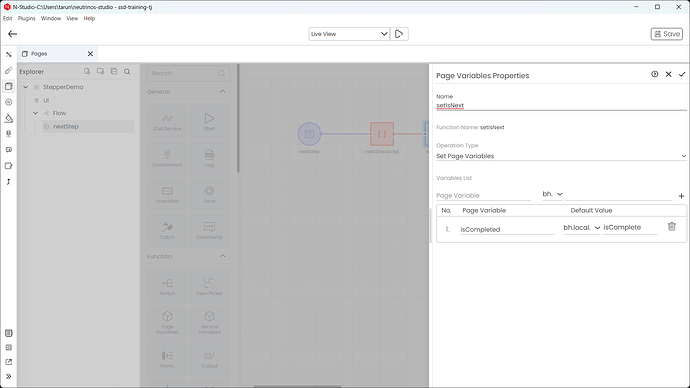 How to change variable value using flow when interacting with UI in SSD ...